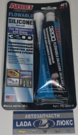 ABRO FS-3200-R Герметик силиконовый для ремонта стекол 85гр (12шт)