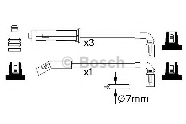 BOSCH 0 986 356 980 Провода в.в. CHEVROLET AVEOLANOS 1.41.6 SOHC
