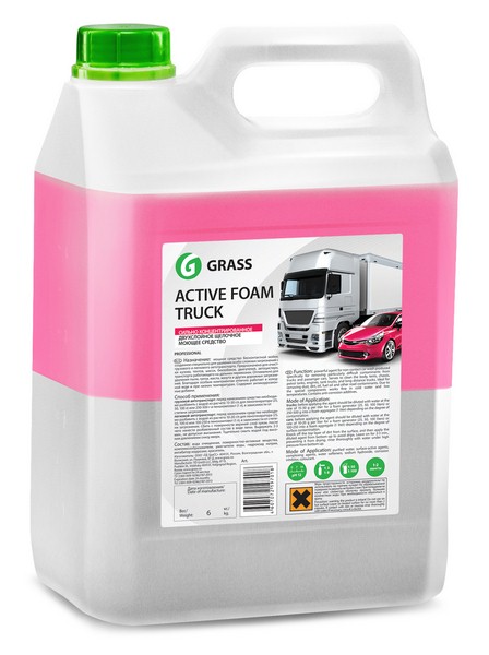 GRASS 113191 Активная пена Active Foam Truck для бесконт.мойки легк.и груз.авто, контейнеров, ж/д вагонов, двигателей, автоцистерн (1:30-1:70 пеногенер, 1:1-1:3 пенокомпл), 6 кг