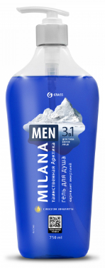 GRASS 125460 GRASS MILANA MEN Гель для душа Таинственная арктика (Масло эвкалипта) (0.75L)