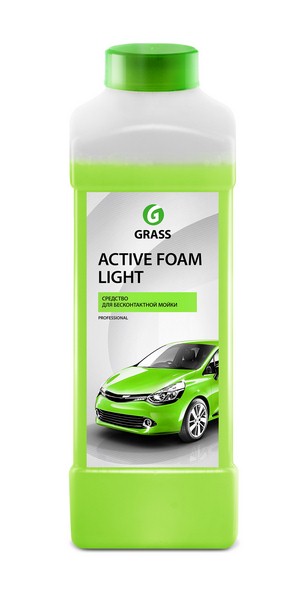 GRASS 132100 Активная пена Active Foam Light для бесконтакной мойки, удаляет грязь, масло, следы от насекомых, расход 300-500 г/л в пеногенератор, 20-50 г/л в пенокомплект, 1 л
