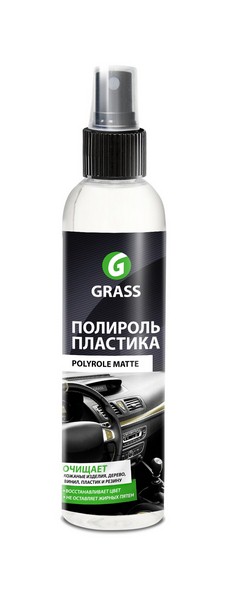 GRASS 149250 Очиститель пластика Polyrole Matte: профессиональный матовый очиститель-полироль для пластиковых, кожаных и резиновых элементов салона и шин (аналог ATAS PLAK 2R), 250 мл