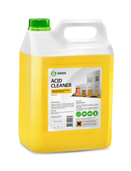 GRASS 160101 Очиститель многоцелевой Acid Cleaner: кислотное моющее средство для очистки фасадов зданий, отделанных пластиком, плиткой, металлосайдингом, стеклом, концентр 1:1-1:5, 6,2 кг