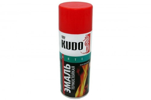 KUDO KU-5005 Краска спрей термостойкая красная, 520 мл.