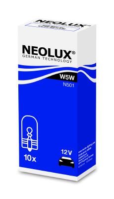 NEOLUX N501 Лампа доп. освещ. STANDART 12V W5W W2.1X9.5d (картон) (мин. 10 шт.)