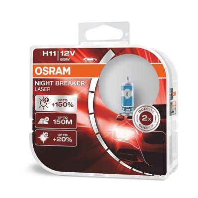 OSRAM 64211NL-HCB Лампа H11 55W 12VPGJ19-2 NIGHT BREAKER LASER +150% (коробка 2 шт)