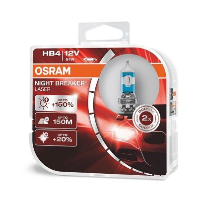 OSRAM 9006NL-HCB Лампа HB4 51W 12V P22D NIGHT BREAKER LASER (коробка 2 шт)