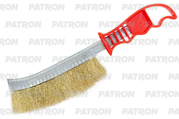 PATRON P-HB140 Щетка стальная 250 х 140 мм, латунная, c пласт. ручкой