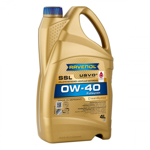 RAVENOL 1111108-004 Масло моторное SSL 0W-40 4л (синтетика+ПАО)