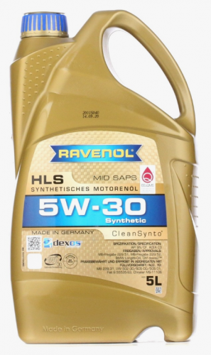 RAVENOL 1111119-005 Масло моторное HLS 5W-30 5л (синтетика)