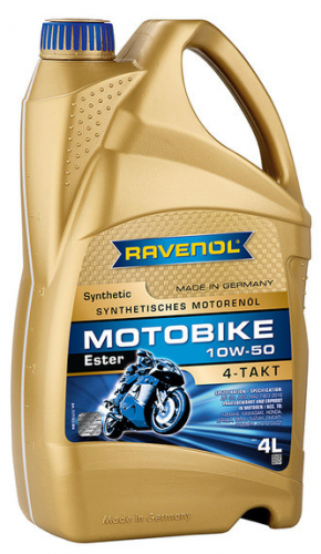 RAVENOL 1171103-004 Масло Motobike 4T Ester 10W-50 4л