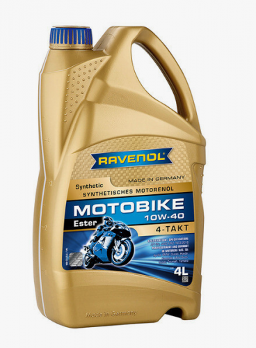RAVENOL 1172112-004 Масло моторное мото Motobike 4T Ester 10W-40 4л