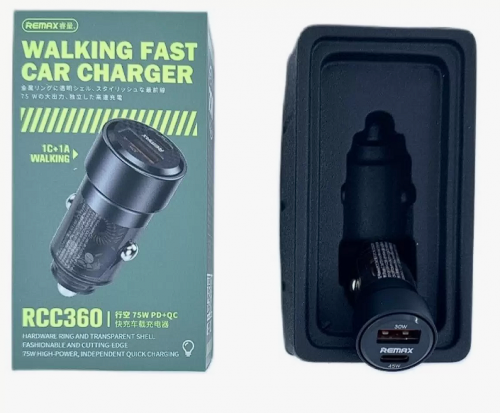 REMAX RCC360 Автомобильная зарядка USB + Type-C 75W RCC360