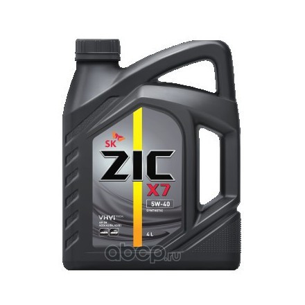 Zic 162662 Масло моторное синт ZIC X7 5W-40 SN/CF, A3/B4 ( MB229.5, BMWLL-01, VW502/505) 4л