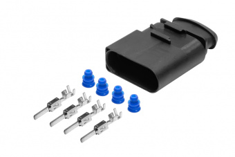 cargen AX6614S Разъем 1J0973824 (4pin) 4 контакта блок фары, подкапотный для Audi, Seat, Skoda, Volkswagen.
