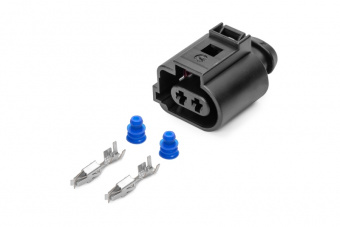 cargen AX6752S Разъем 1J0973722A (2pin) 2 контакта электромагнититного клапана, омывателя фар для Audi, Seat, Skoda, Volkswagen.