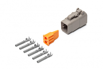 cargen AX8116S Разъем Deutsch DTM06-6S (6pin) 6 контактов под сечение провода 0.5-0.8 мм² для ГАЗ, КАМАЗ, МАЗ, УРАЛ, DAF, IVECO, MAN, Mercedes, Renault, Scania, Tatra.