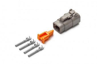 cargen AX8124S Разъем Deutsch DTM06-4S (4pin) 4 контакта под сечение провода 0.5-0.8 мм² для ГАЗ, КАМАЗ, МАЗ, УРАЛ, DAF, IVECO, MAN, Mercedes, Renault, Scania, Tatra.