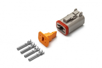 cargen AX8134S Разъем Deutsch DT06-4S (4pin) 4 контакта под сечение провода 0.5-0.8 мм² для ГАЗ, КАМАЗ, МАЗ, УРАЛ, DAF, IVECO, MAN, Mercedes, Renault, Scania, Tatra.