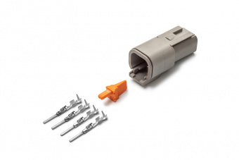 cargen AX8144S Разъем Deutsch DTM04-4P (4pin) 4 контакта под сечение провода 0.5-0.8 мм² для ГАЗ, КАМАЗ, МАЗ, УРАЛ, DAF, IVECO, MAN, Mercedes, Renault, Scania, Tatra.