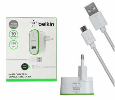 Россия 49301 Зарядное устройство сетевое "BELKIN", 220V,1слот-USB + кабель microUSB,1,2м,2,1А