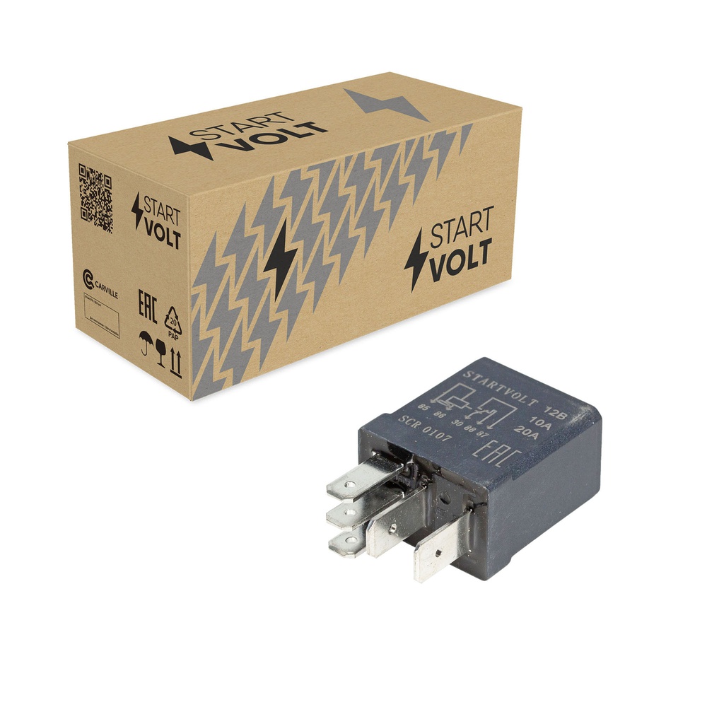 СтартВОЛЬТ SCR0107 Реле автомобильное 5 конт. 12V 1020A (с резистором)