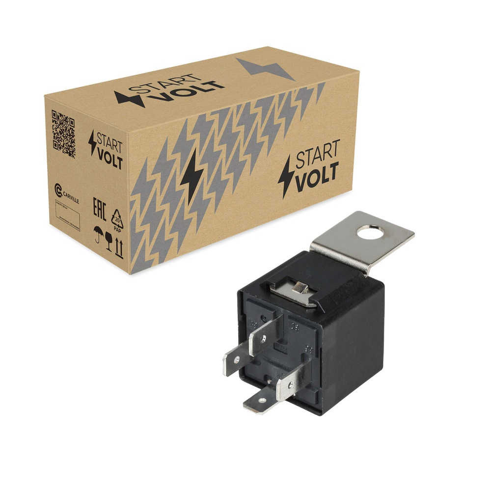 СтартВОЛЬТ SCR 0330 Реле автомобильное защиты стартера 4 конт. 12V 40A (резист. с кронштейном)