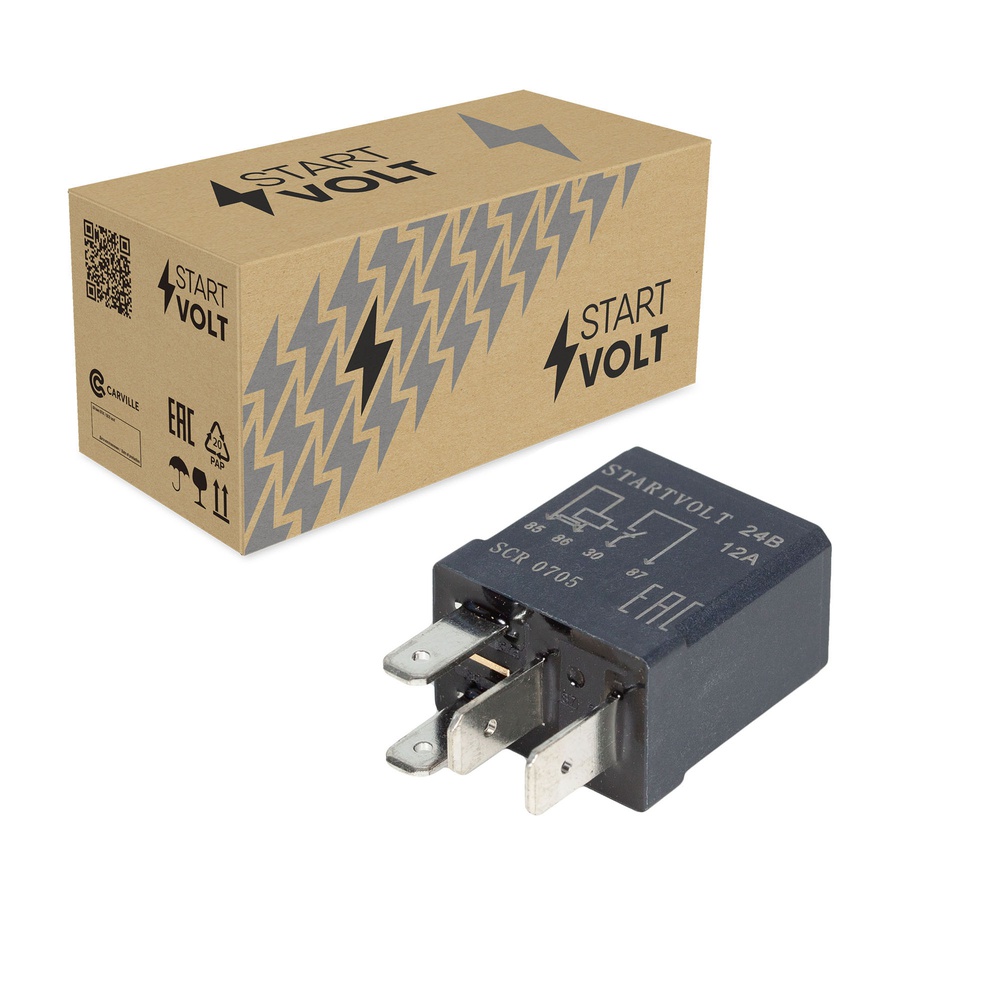 СтартВОЛЬТ SCR0705 Реле автомобильное 4 конт. 24V 12А (с резистором)